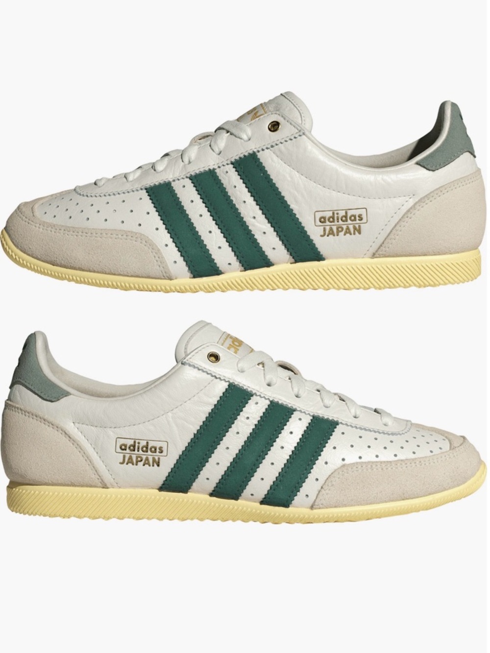 adidas Japan Leather Sneakers in Off, Green & Cream Never Worn forgot to return